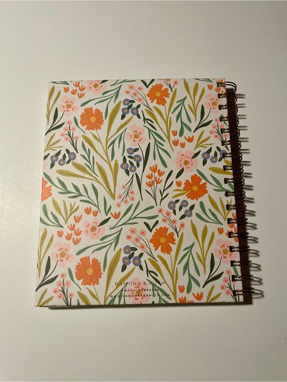 Floral Spiral 2026 Planner - Orange & Green Ramona & Ruth NWT Office